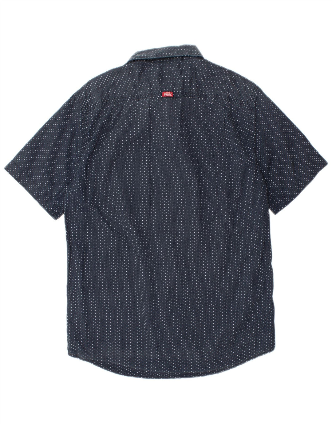 Cămașă cu mânecă scurtă pentru bărbați Superdry, mare, albastru, bumbac cu pete