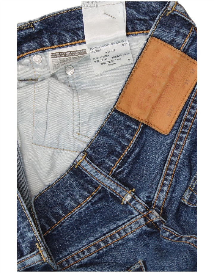 LEVI'S Womens 511 Slim Jeans W31 L32 Blue Cotton