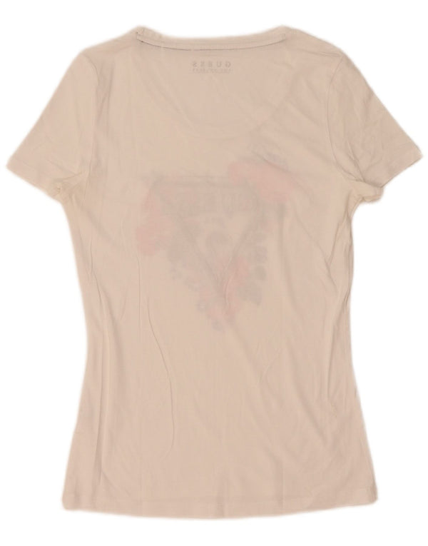 Tricou grafic Guess pentru femei Top UK 12 Medium White