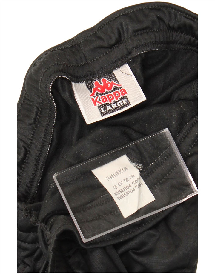 Pantaloni de trening cu grafică pentru bărbați Kappa, poliester negru mare