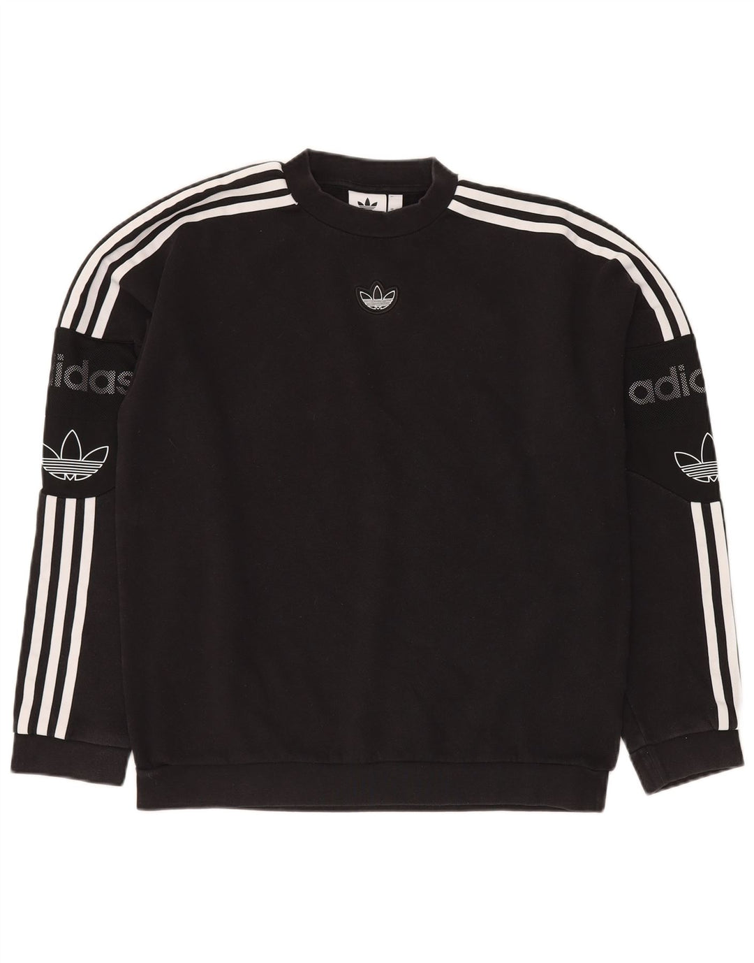 Pulover ADIDAS pentru bărbați, cu croiala lejeră, cu grafică, bumbac mic, negru