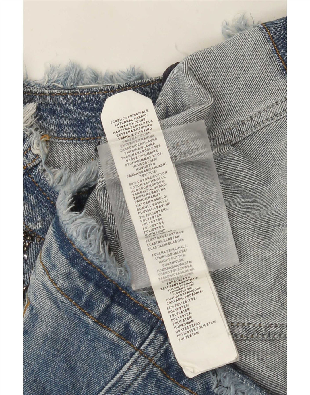 Jachetă de denim crop Liu Jo pentru femei UK 8 Small Blue Bumbac