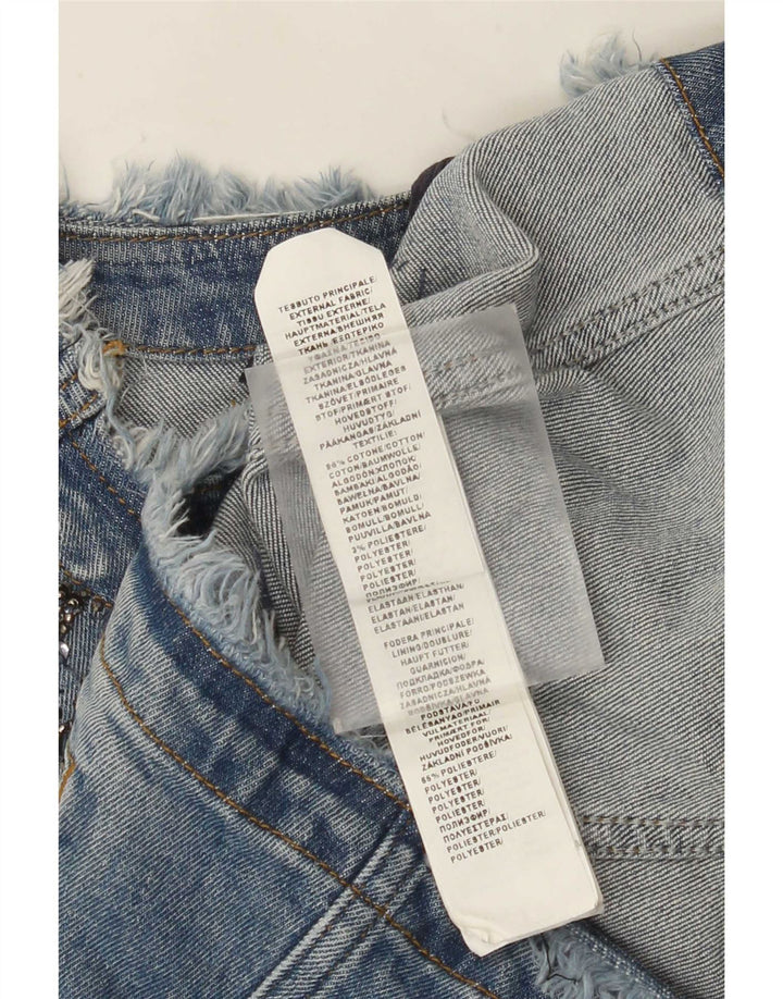Jachetă de denim crop Liu Jo pentru femei UK 8 Small Blue Bumbac