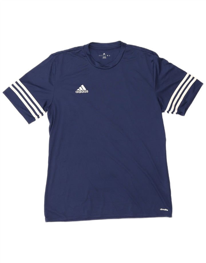 Tricou Adidas Climalite pentru bărbați Top mare poliester bleumarin