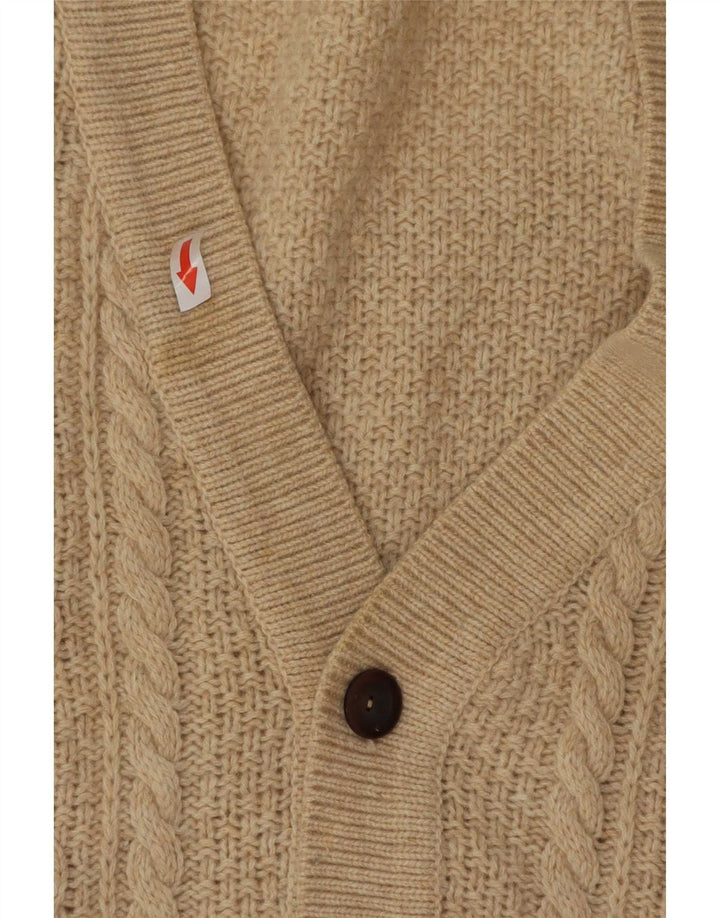Pulover cardigan pentru bărbați Think Pink IT 48 Medium Bej Lână de miel