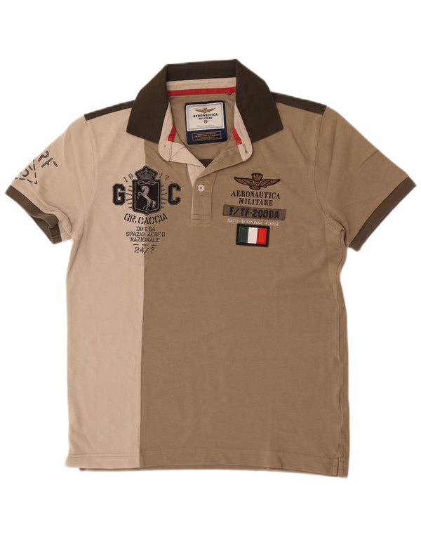 Tricou polo grafic rugby pentru bărbați Aeronautica Militare, color kaki mediu