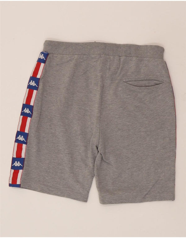 Pantaloni scurți de sport grafic Kappa pentru bărbați, bumbac color bloc, gri mediu