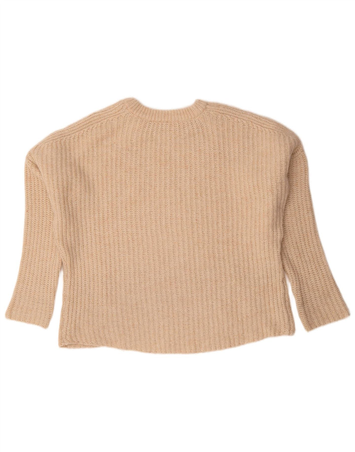 Pulover supradimensionat pentru femei Zara, cu gât crew, UK 14 Bej mediu