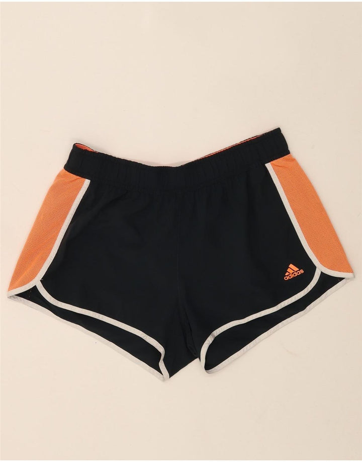 Pantaloni scurți sport Adidas pentru femei Marea Britanie 12/14, mediu, bleumarin, poliester color bloc