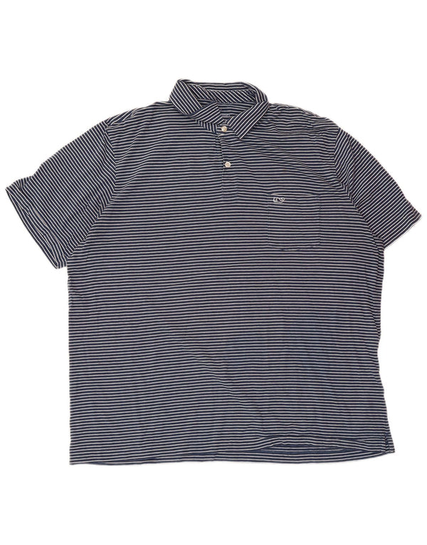 VINEYARD VINES Tricou polo pentru bărbați, XL, albastru, cu dungi, bumbac