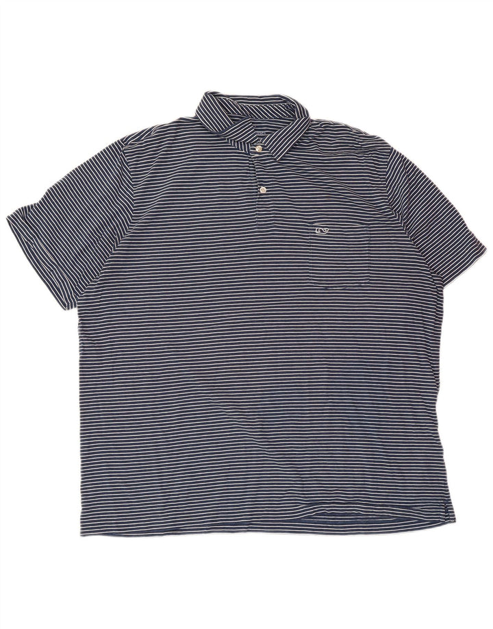 VINEYARD VINES Tricou polo pentru bărbați, XL, albastru, cu dungi, bumbac