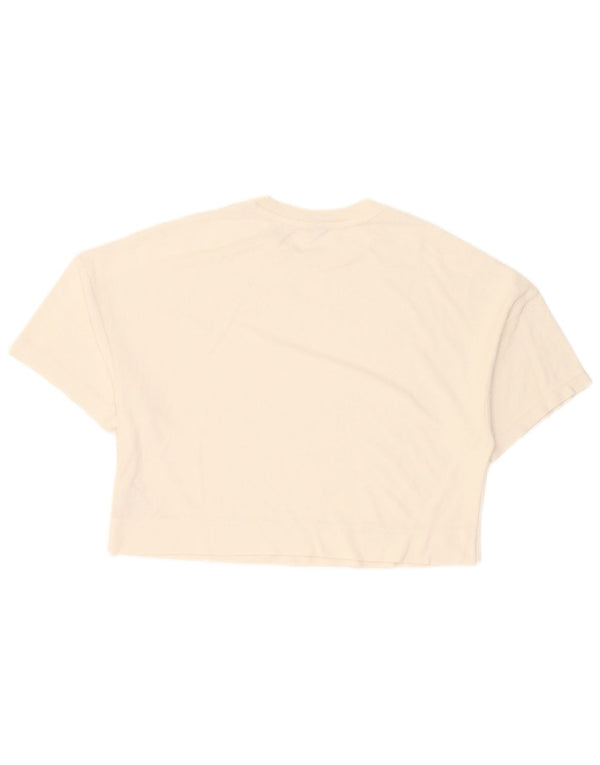 Puma Tricou Crop Top pentru femei UK 14 Medium White Bumbac