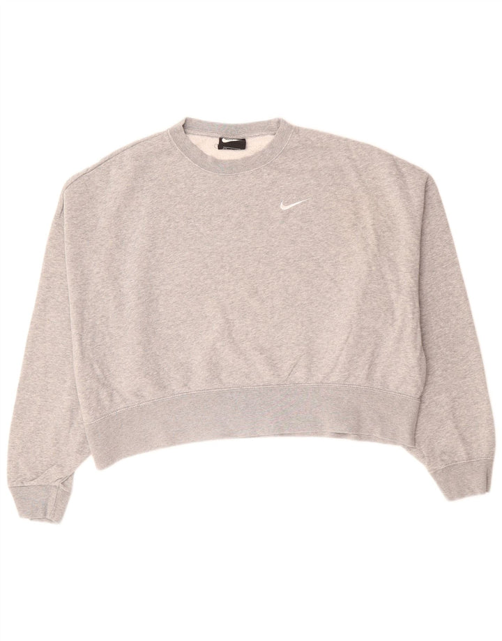 Pulover oversize crop NIKE pentru femei UK 10 mic bumbac gri