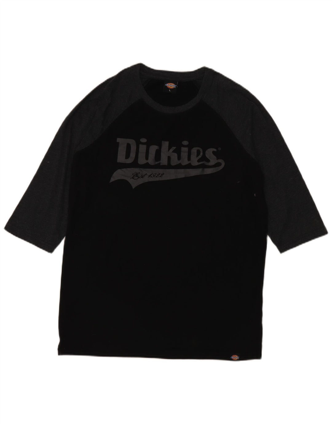 Dickies pentru bărbați, cu mâneci 3/4, cu mânecă mare, negru, color block, bumbac