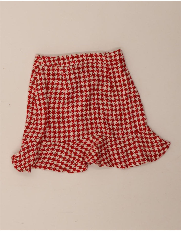 Fustă mini pentru femei Zara XS W24 Bumbac picior de poule roșu