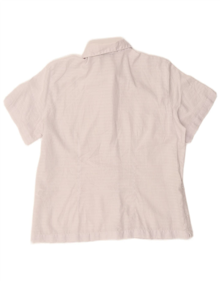 Bluză cămașă cu mânecă scurtă pentru femei Rohan UK 14 Poliester caros alb mediu