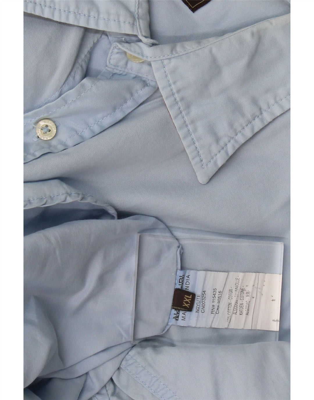 NAPAPIJRI Mens Shirt 2XL Blue Cotton