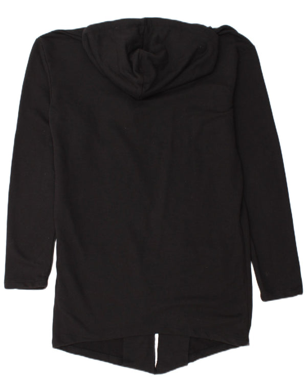 Pulover cardigan cu glugă cu paragate ZARA UK 10 Bumbac negru mic