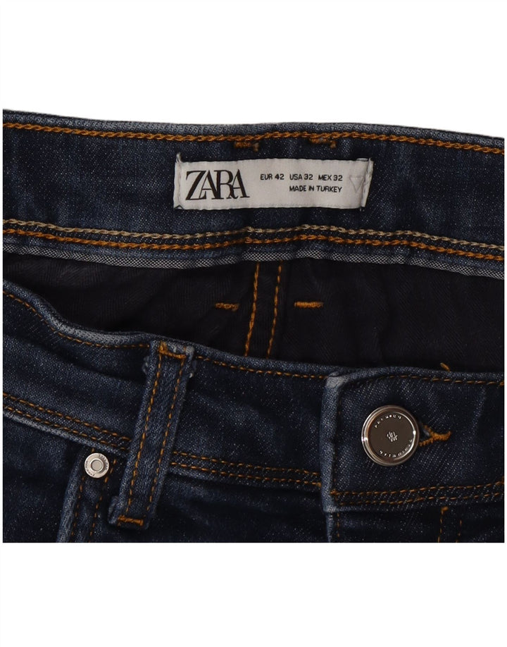 Blugi slim pentru bărbați Zara EU 42 Large W32 L26 Albastru