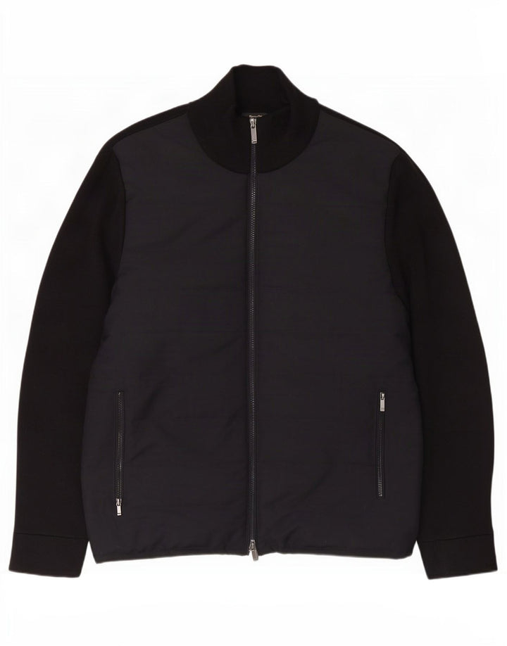 Jachetă Bomber Massimo Dutti pentru bărbați UK 42 XL bumbac negru