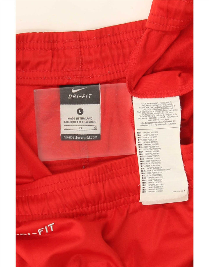 Pantaloni scurți sport Nike Dri Fit pentru bărbați, poliester roșu mare