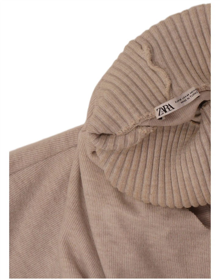 Top cu vestă cu gât rulat Zara UK 12 Bej mediu