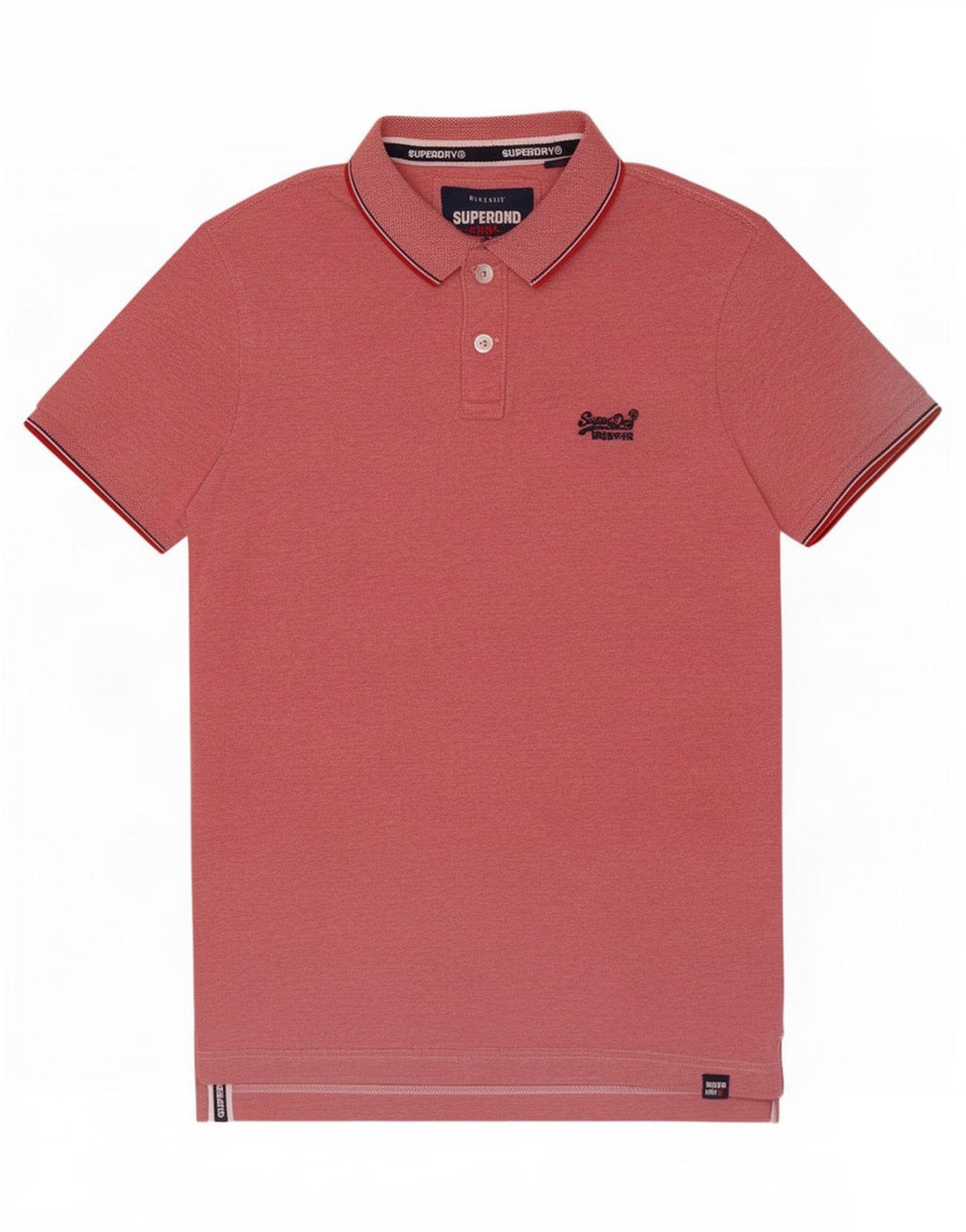 Tricou polo pentru bărbați Superdry, bumbac roz mediu
