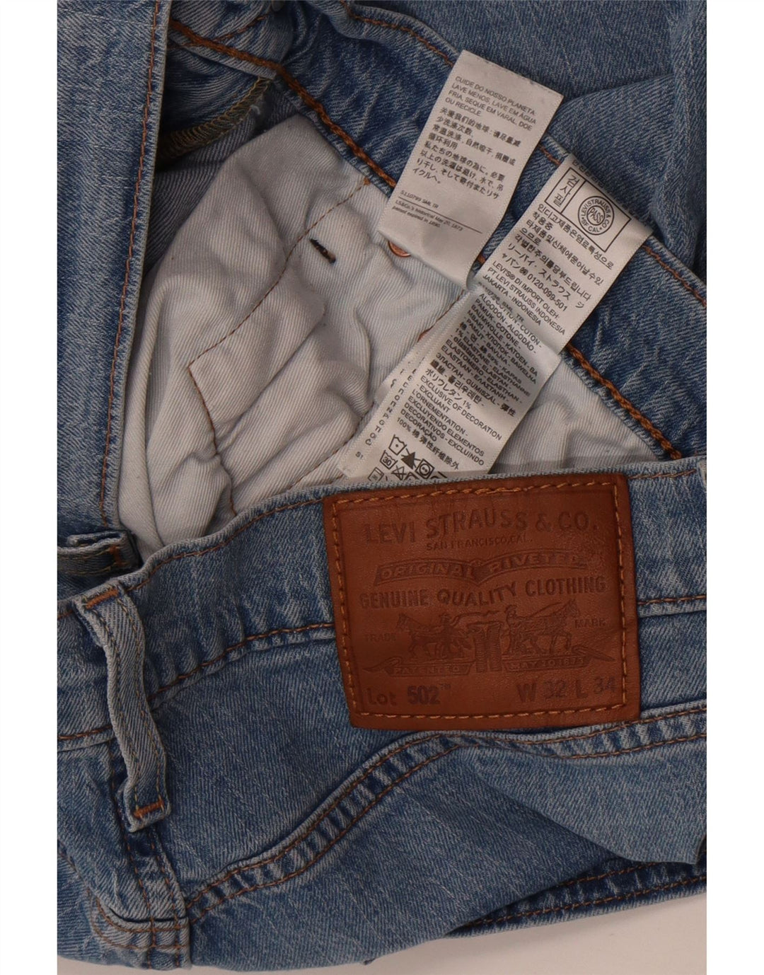 Blugi conici pentru bărbați Levi's 502 W32 L28 Bumbac albastru