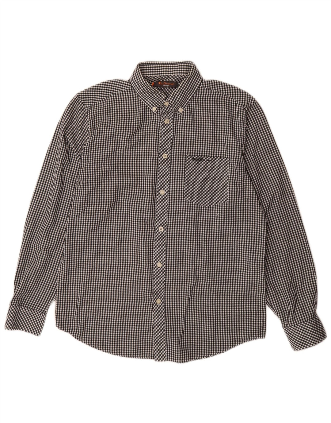 BEN SHERMAN Cămașă Heritage pentru bărbați, bumbac vichy negru mediu