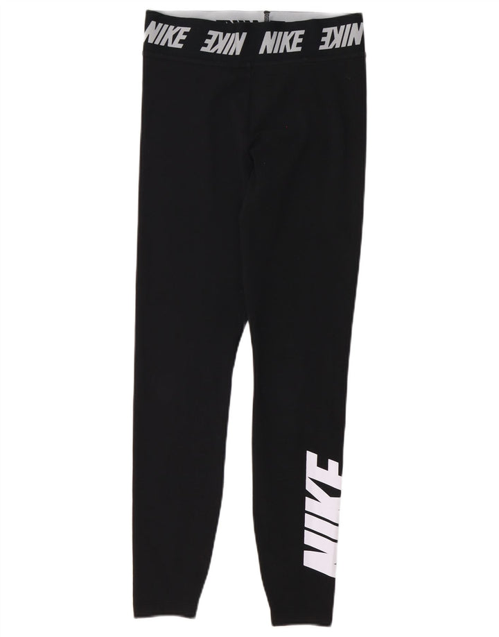 Leggings grafic Nike pentru femei UK 8 Small Black Bumbac