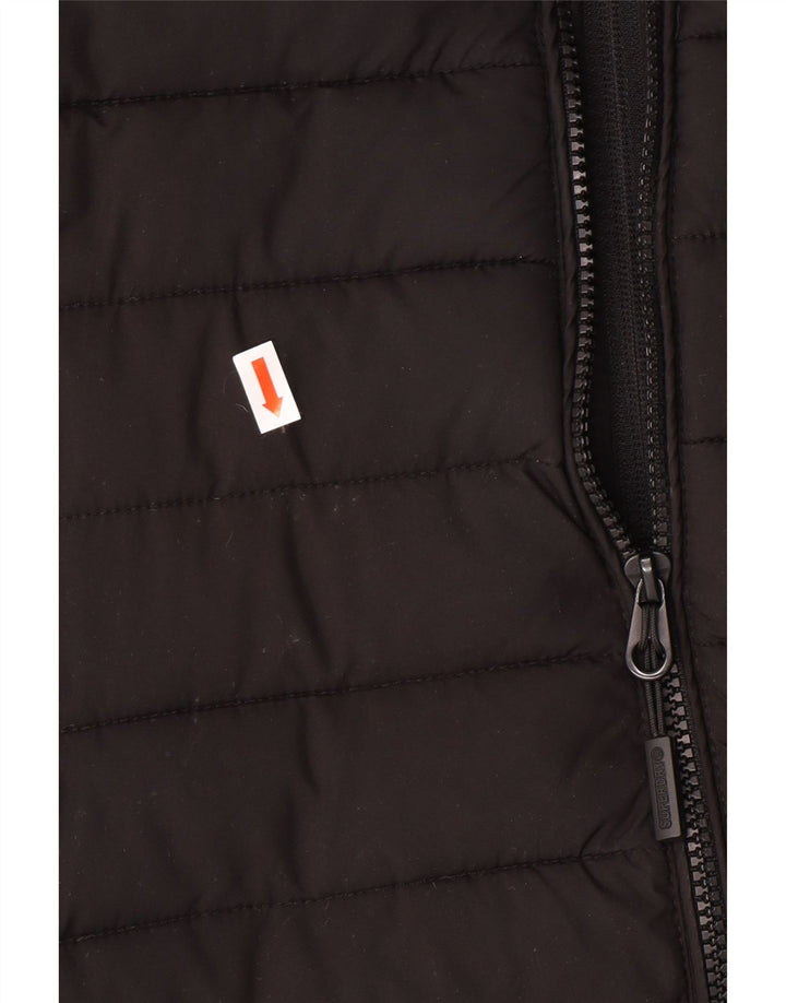 Jachetă căptușită cu glugă Superdry pentru bărbați, mare, negru, poliester