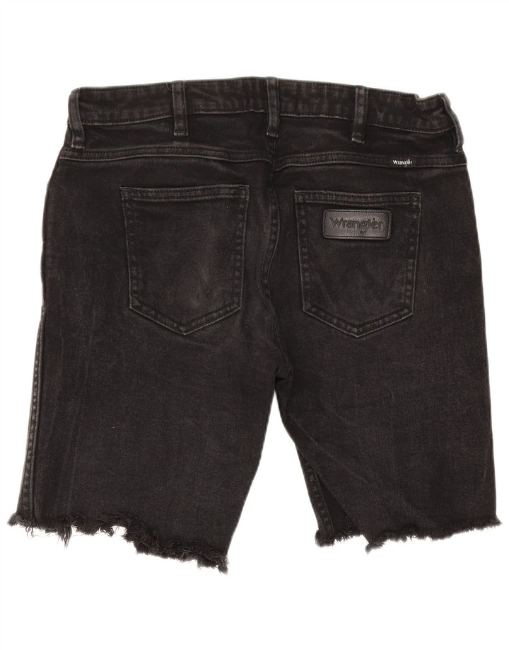 Pantaloni scurți din denim învechit Wrangler pentru femei W30 bumbac mediu negru