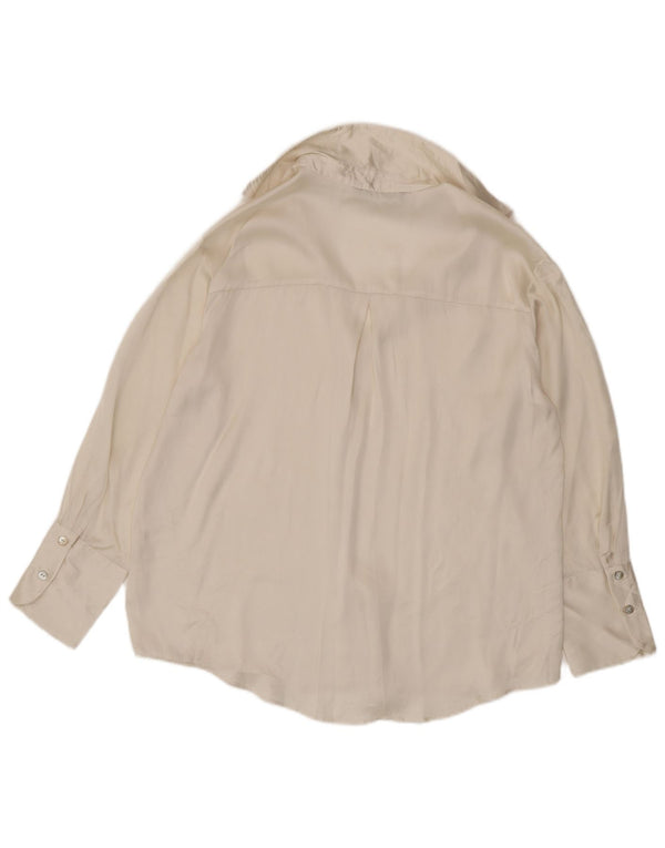 Bluză cămașă supradimensionată pentru femei Zara UK 14 Medium White