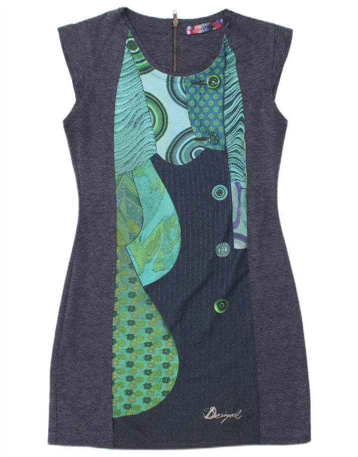 Rochie teaca Desigual pentru femei UK 14 Medium Blue Geometric