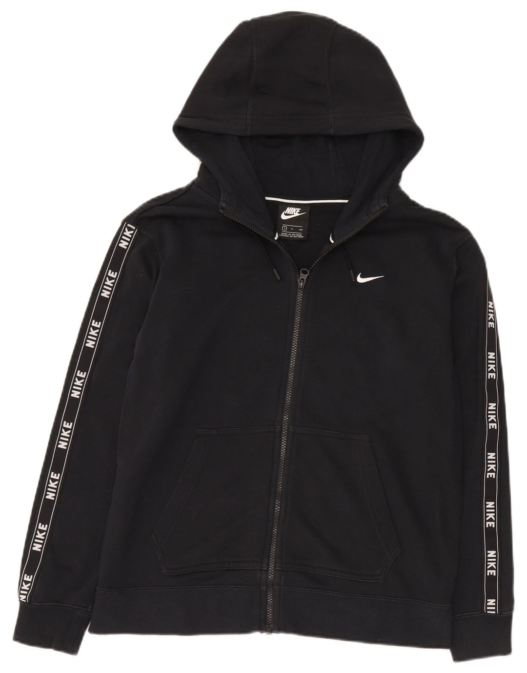 Pulover Nike Graphic Zip pentru bărbați, bumbac mic, negru