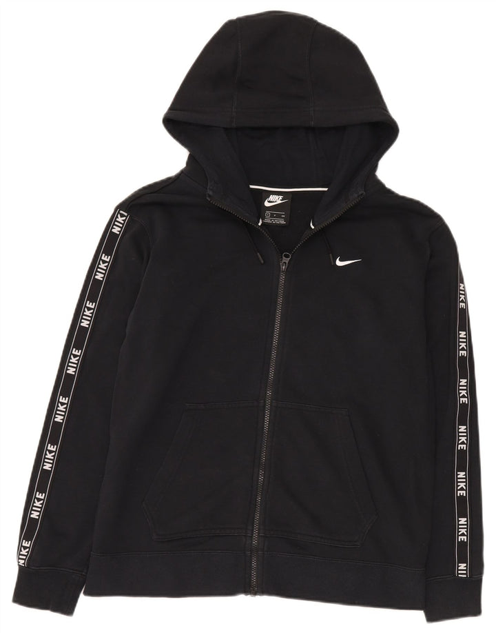 Pulover Nike Graphic Zip pentru bărbați, bumbac mic, negru