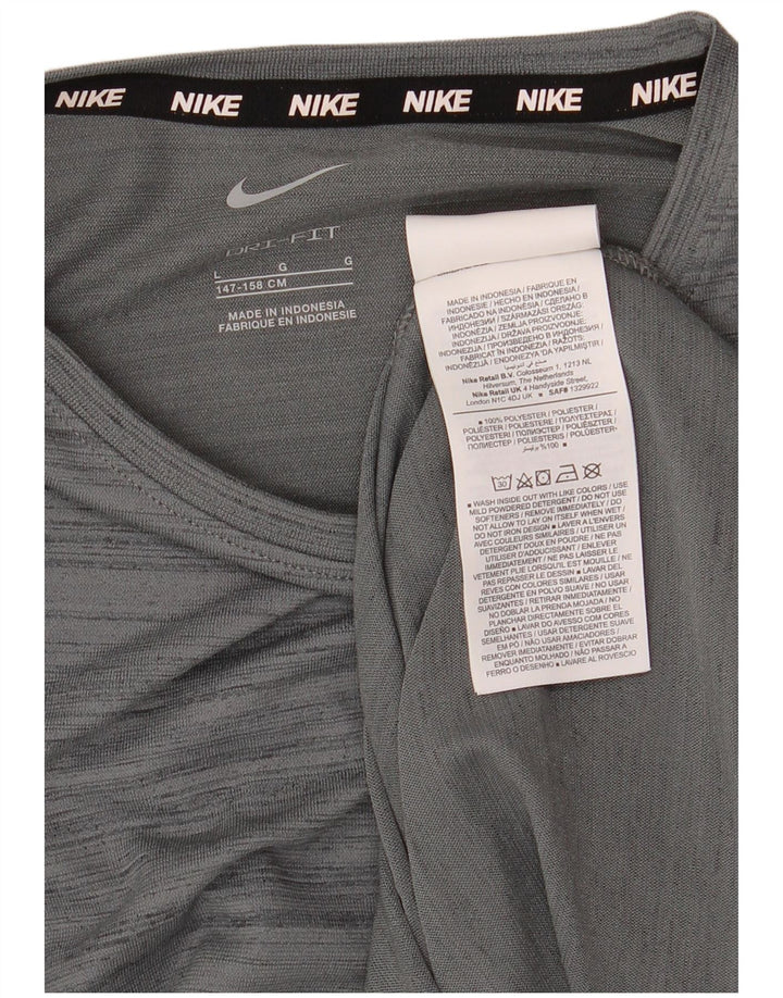 Tricou NIKE Dri Fit pentru băieți Top 12-13 ani, mare, gri poliester cu dungi