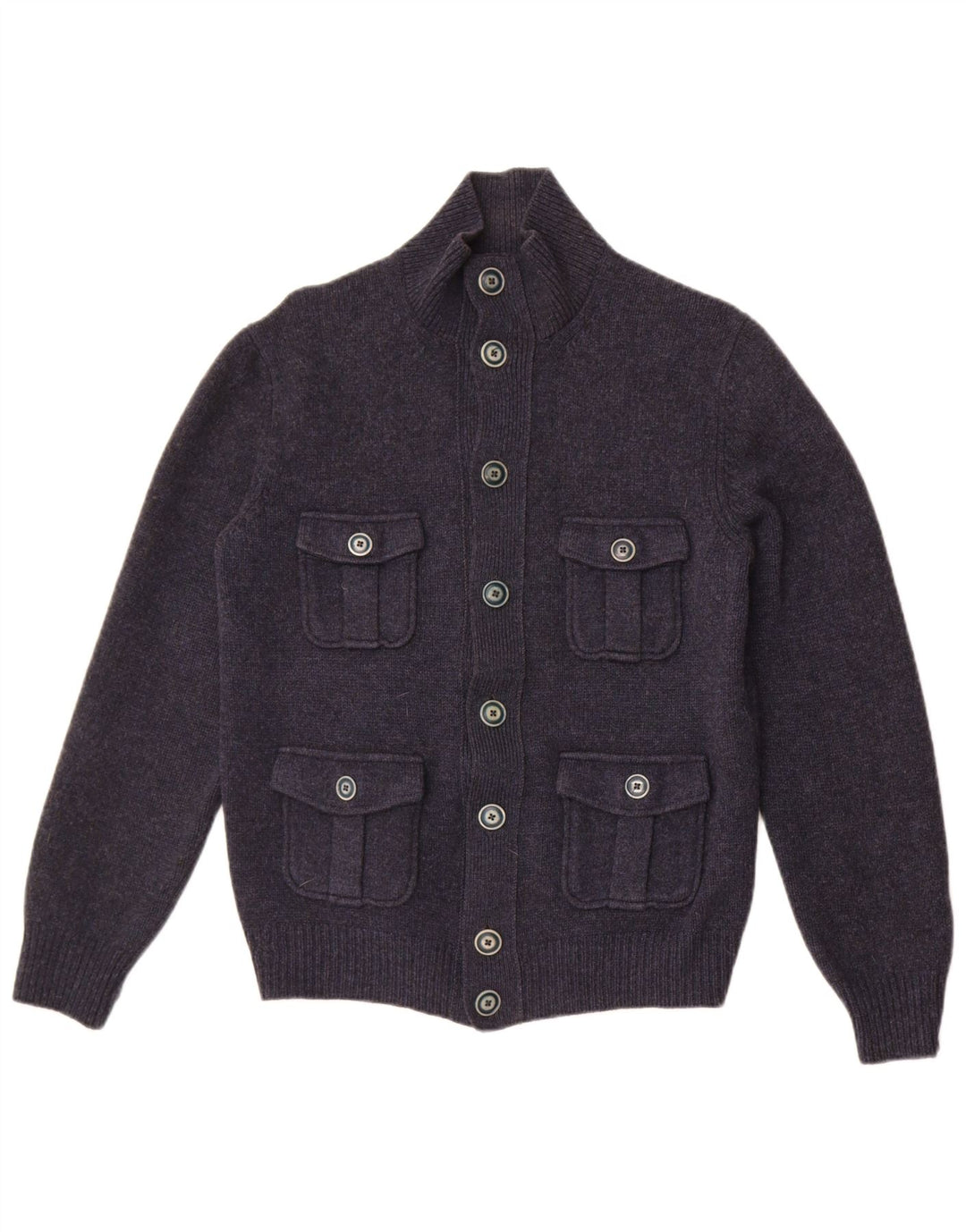 Pulover cardigan militar pentru bărbați, mic, bleumarin