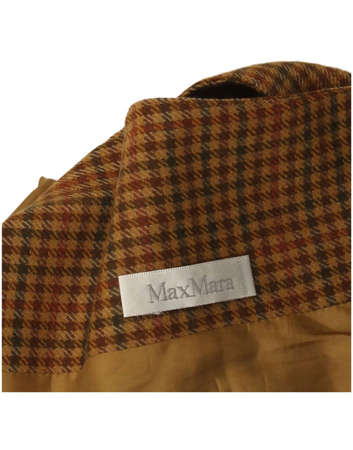 Sacou blazer pentru femei Max Mara cu 1 nasture UK 14 Maro Mediu Houndstooth