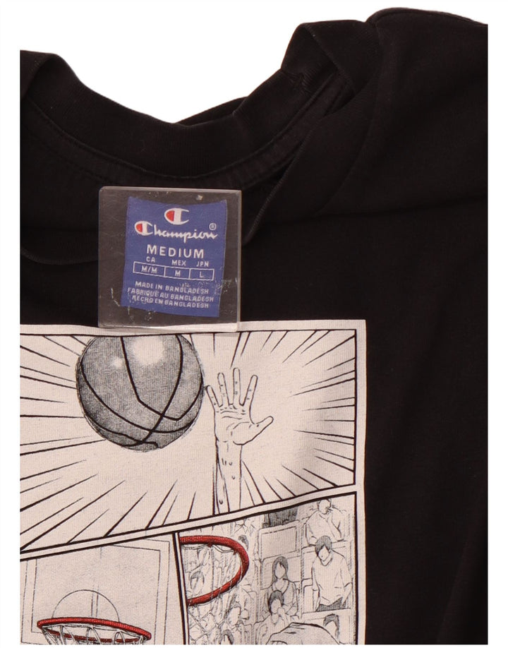 Tricou grafic pentru bărbați CHAMPION Top Mediu Negru