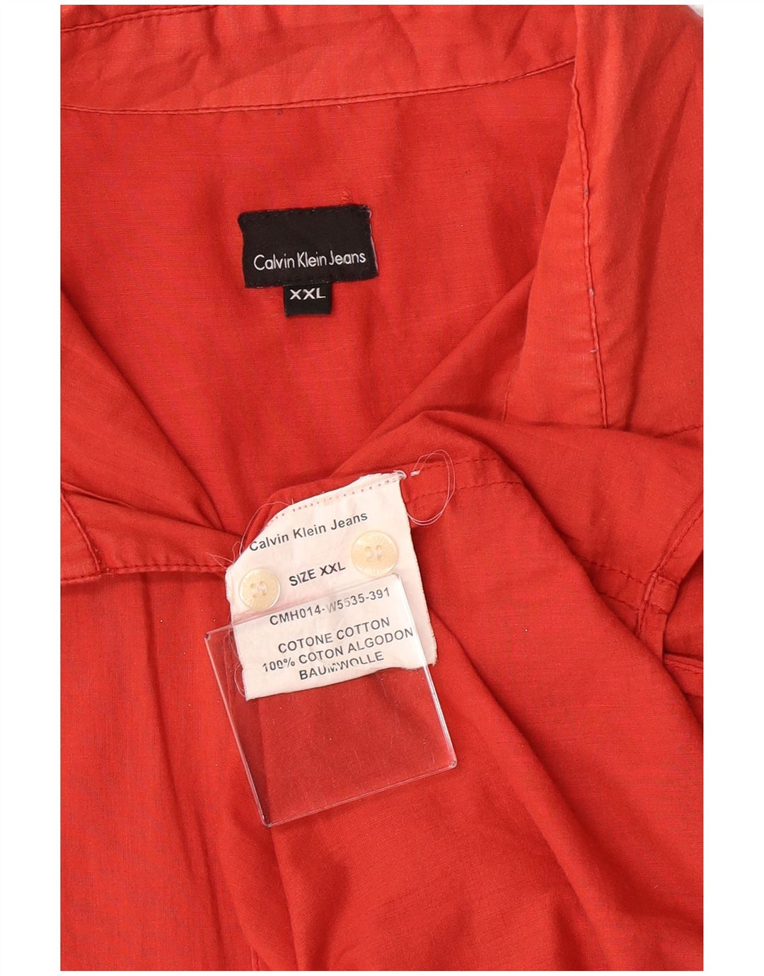 Cămașă pentru bărbați Calvin Klein Jeans, bumbac roșu 2XL