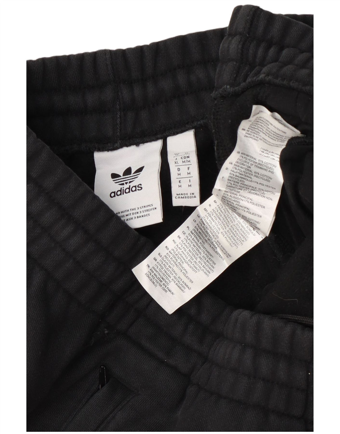 Pantaloni de trening Adidas pentru bărbați Joggeri, bumbac mediu negru