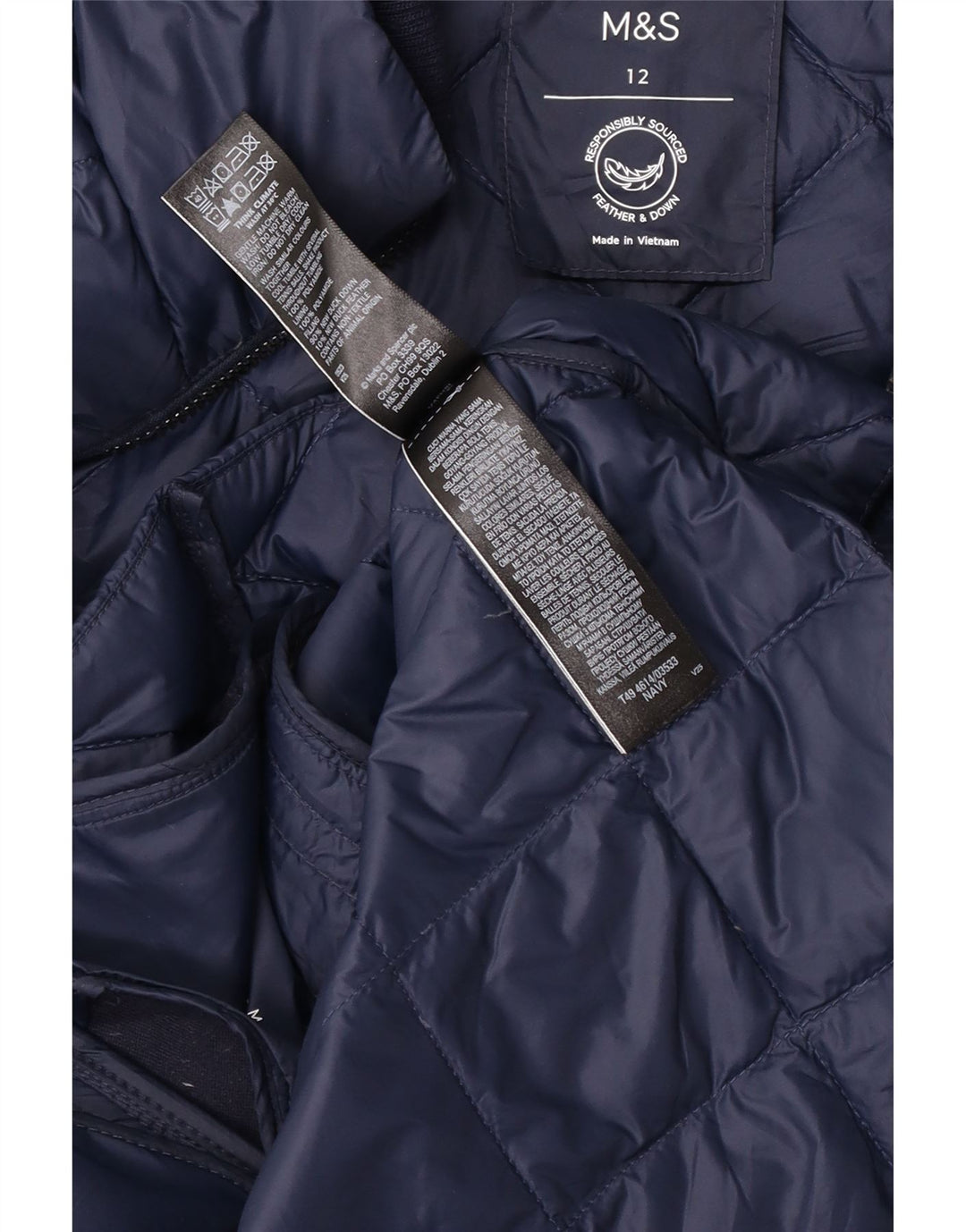 Jachetă căptușită pentru femei Marks & Spencer UK 12 Medium Bleumarin