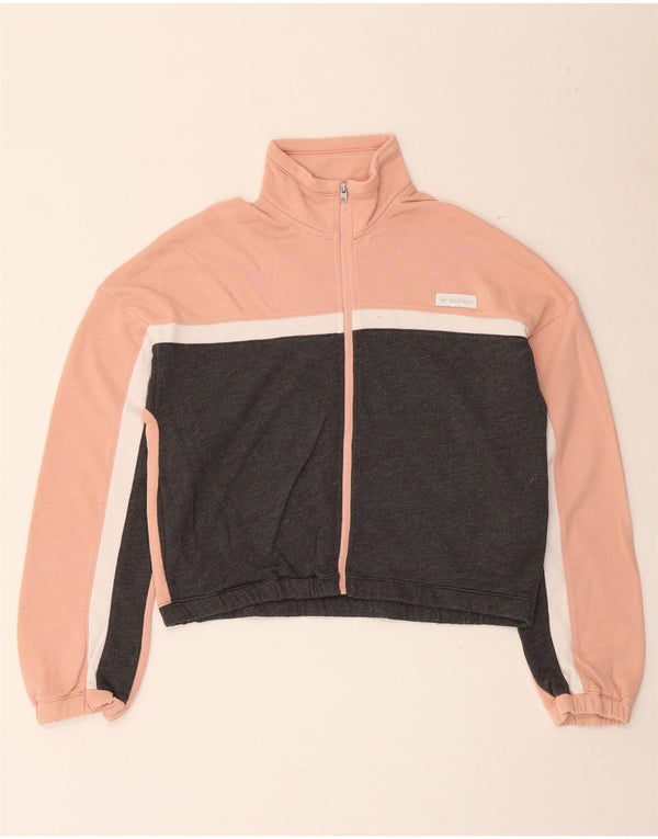 Hollister Crop Trening Top Jacket pentru femei UK 10 Small Pink Colorblock