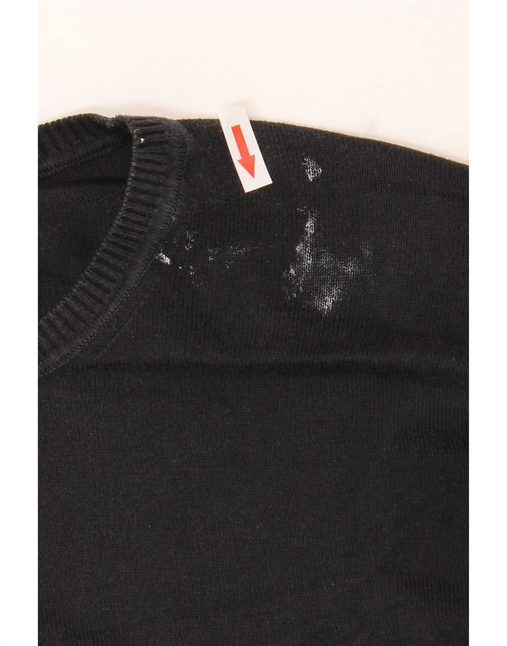 Pulover pentru bărbați cu gât roșu Benetton, mare, negru