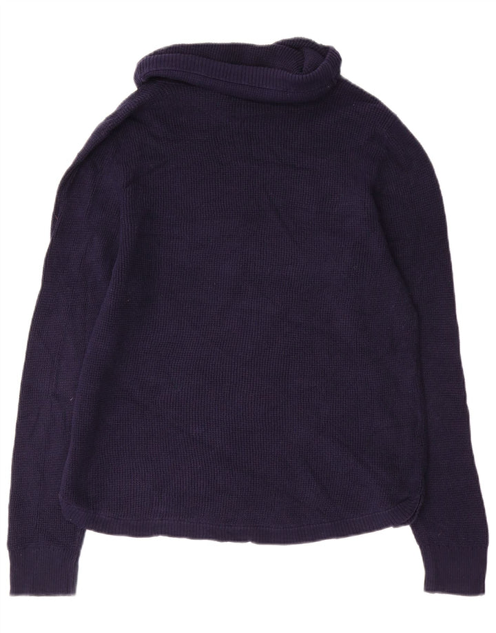 Pulover pentru femei RALPH LAUREN cu gât rulat, UK 18 XL, bumbac bleumarin