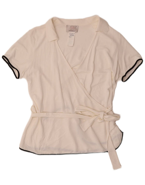 Bluză cămașă cu mânecă scurtă pentru femei MARINA RINALDI UK 14 Medium White