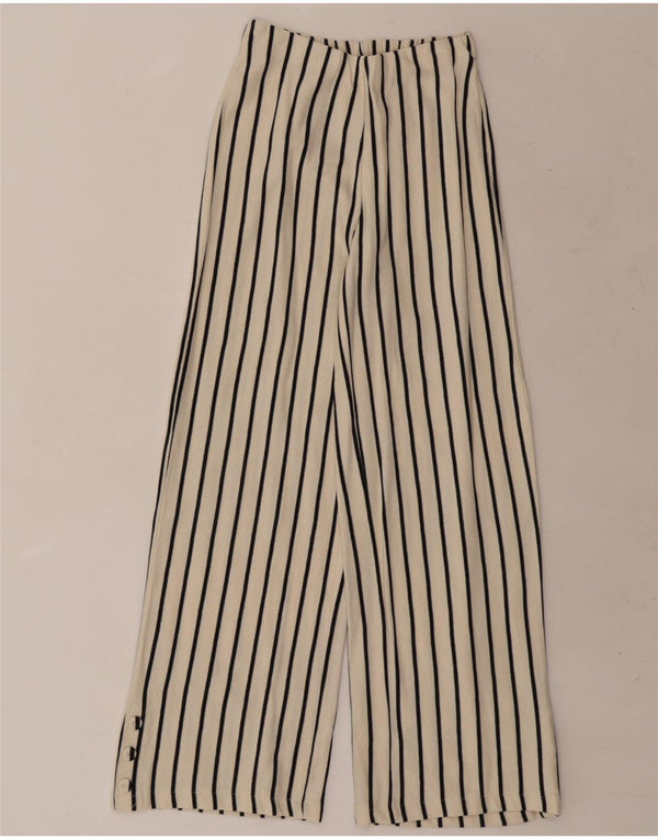 Pantaloni casual pentru fete Zara 13-14 ani L22 L27 Bej cu dungi