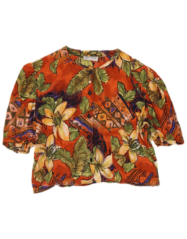 Bluză cămașă crop pentru femei Mary Anne UK 16 mare, multicoloră, florală