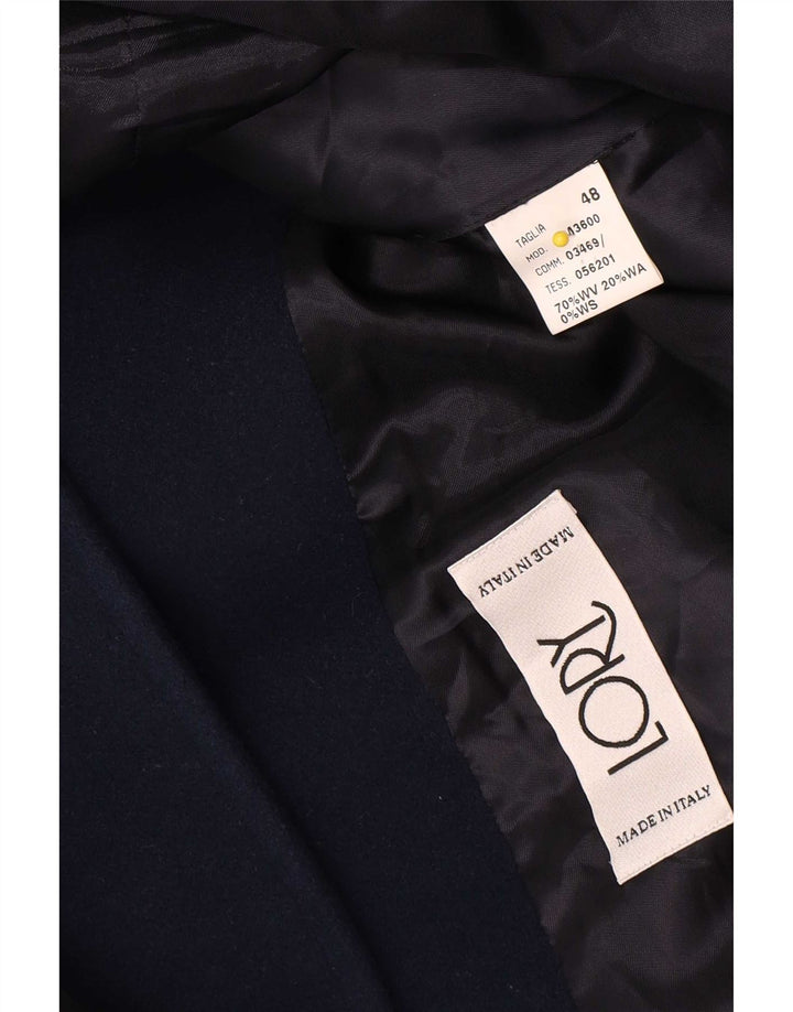 Pardesiu vintage pentru femei IT 48 XL Lână bleumarin